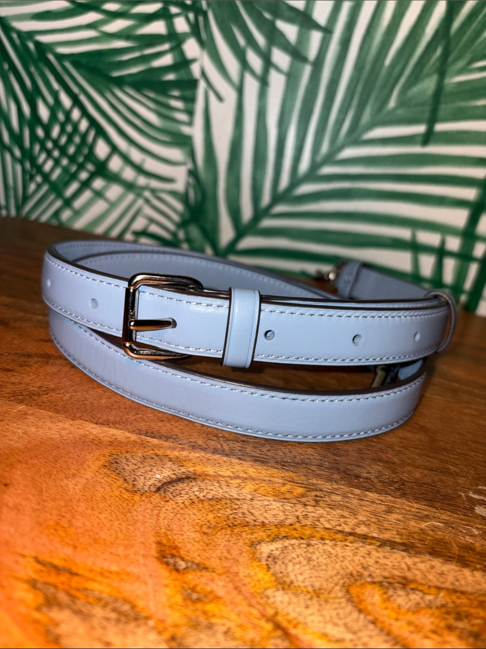Coach Light Blue Leather Clip On Bag Replacement Strap Silver Hardware